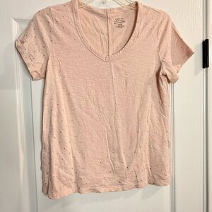 Banana Light Pink V-Neck Women's Top